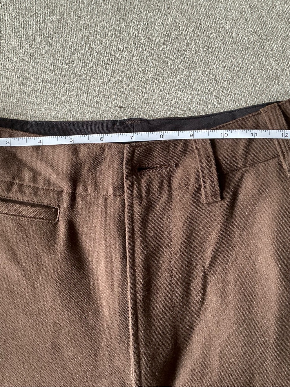 MHL Margaret Howell Brown cropped Chino size 0 wool/cotton blend - Picture 6 of 8